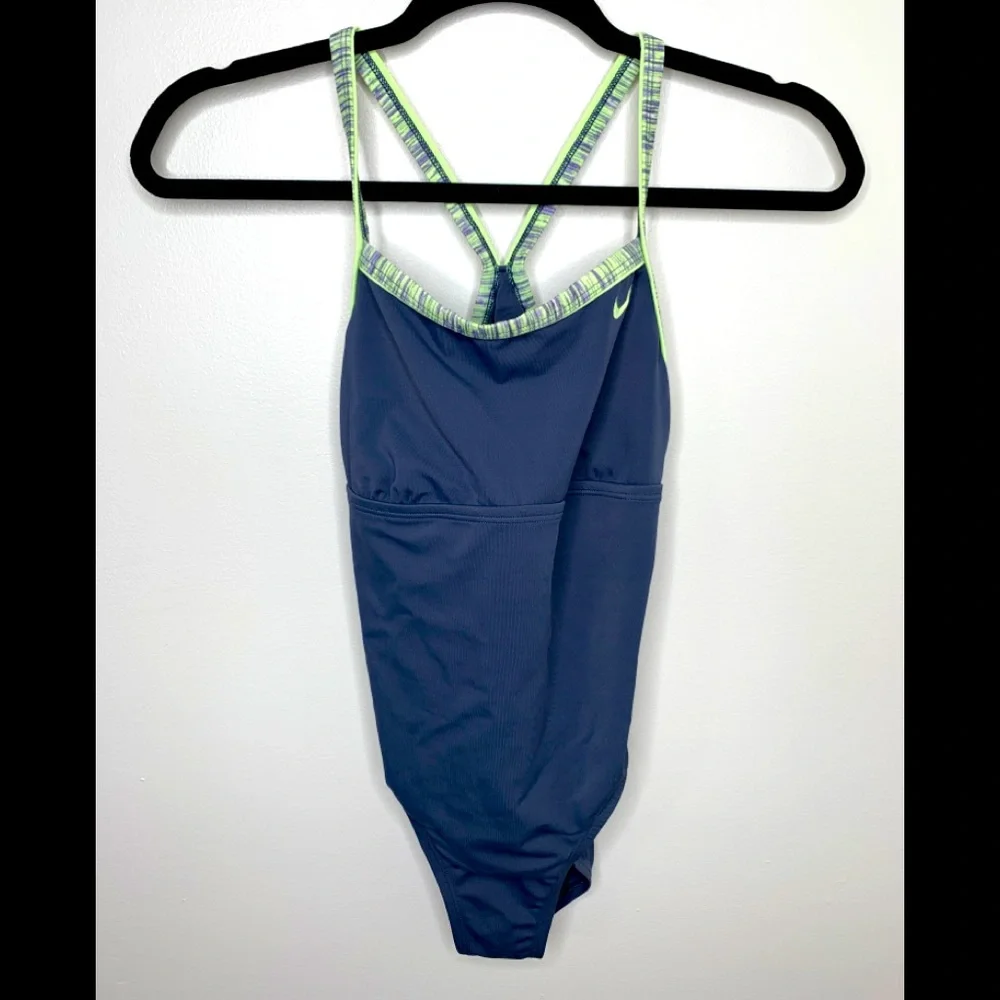 Nike Size Small Womens One Piece Swim Suit Size Small Gray Racer Back